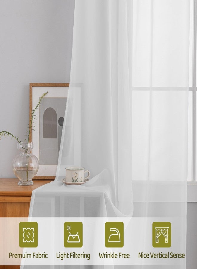 Phating Extra Long Sheer Curtains, Grommet Light Flitering High Ceiling Long Sheer Curtains for Two Story Room.(White, 1 Panel, 52"X120") - Image 5